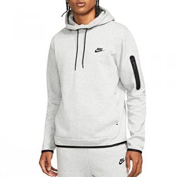 Nike Tech Fleece Pullover Hoodie - Dark Grey Heather/Black - Men's XL