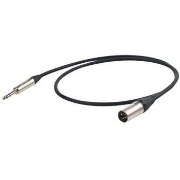 Cable de audio profesional Proel ESO240LU5 con conexiones jack estéreo Neutrik y spina volante XLR 3 polos