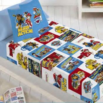 Euromoda Licencias - Juego Sabanas Paw Patrol 2 cama 90 160 x 270 + 145 x 100 cm