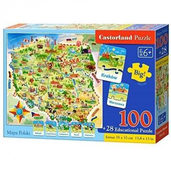 Puzzle Educativo Mapa de Polonia 100 Piezas 6+