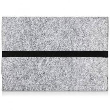 kwmobile Bolsa Sleeve para portátil funda de fieltro para 15 15,6 Laptop / Ultrabook - funda protectora funda para portátil en gris con compartimentos interiores Dimensiones interiores: approx. 41,5 x 31 cm