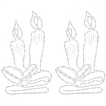 Figuras de Velas de Navidad con 144 LEDs, 2 uds, 70x42 cm, Adornos Navideños, Luces Decorativas de Navidad, Iluminaciones para Hogar Exterior