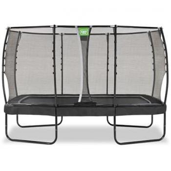 Cama Elástica Premium EXIT Allure 214 x 366 cm - Negro - Con Red de Seguridad y Protección para Pies