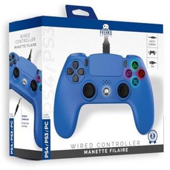 Mando con cable azul Freaks And Geeks para PS4 - Controlador con cable de 3 metros, color azul