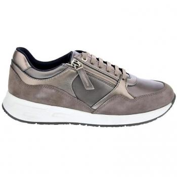 Geox Bulmya Women's Low-Top Running Sneakers with Side Zipper in Beige
