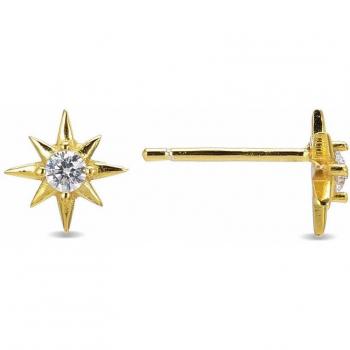 Pendientes Luxenter Lialt de plata con baño de oro y circonita