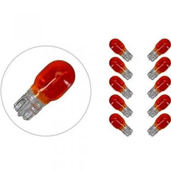 LAMPADA LAMPADINA FRECCE 12V 10W TUTTOVETRO 10PZ T13 VETRO ARANCIO MOTO