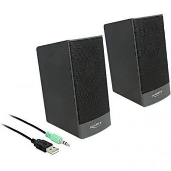Altavoz Estéreo USB 2.0 para PC Delock 27001 con Conector Jack de 3,5 mm y Alimentación USB