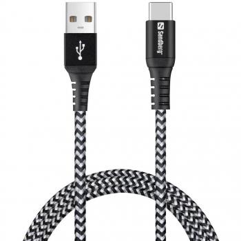 Cable de Carga Sandberg Survivor USB-C y USB-A Resistente de 1 Metro