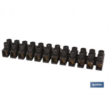 Regleta de conexión negra 10mm, con capacidad para múltiples conexiones eléctricas, fabricada en material resistente al calor y a la corrosión, diseño compacto y ligero, incluye terminales de alta calidad para asegurar una conexión segura y eficient