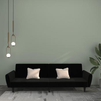 Black Velvet 2-Seater Sofa Bed