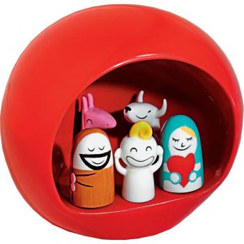 Alessi AMGI10 R - Juego de figuritas de belén, Color Rojo