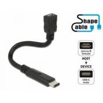 Cable USB 2.0 Micro-USB B a USB C de 0,15 m Negro DeLOCK 83929