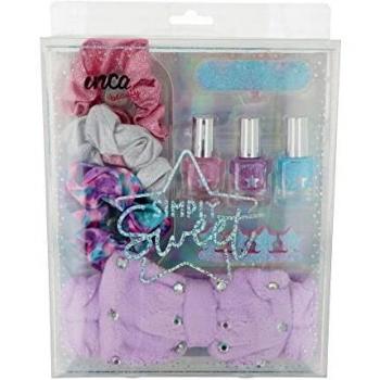 INCA Set Belleza para Niñas. 3 Pintauñas Niñas Lavable con Agua, 3 Gomas para el Pelo, 1 Separador