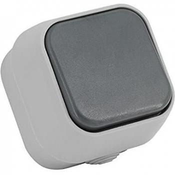 Interruptor Simple Conmutado IP54 Gris para Hogar - Protección IP54 - Garantía 3 Años