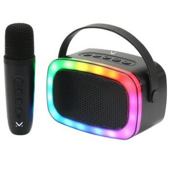 Altavoz Portátil Karaoke Majestic Kara Ok Negro con Micrófono, Funciones de Karaoke, Magic Voice, Bluetooth, USB/microSD/AUX-IN y Batería Recargable