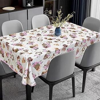 GREATOYAR Mantel Antimanchas Rectangular, Mantel Impermeable, Hule Mesa, Resistente, Lavable, Impermeable, Ideal para Interiores y Exteriores, para Decoración de Mesa, Corazón, Medida 140x160cm