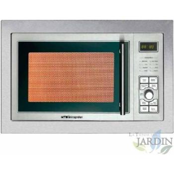 Microondas Integrable Orbegozo 23L Acero Inoxidable 1000W con Grill y 9 Menús Preconfigurados