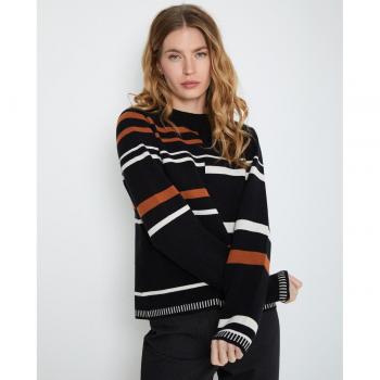 Jersey de mujer de rayas con cuello perkins