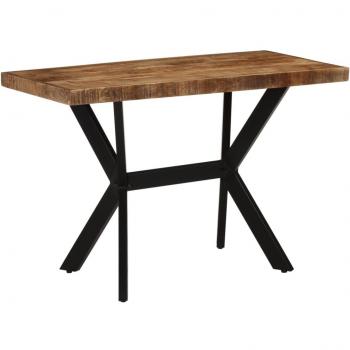 Mesa de comedor de madera maciza de mango 110x55x75 cm color marrón
