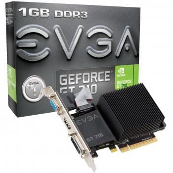 EVGA GeForce GT 710 pasivo, 1 GB DDR3, VGA, DVI, HDMI