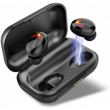 Donerton Auriculares Bluetooth 5.0, IPX7 Impermeable 120H Playtime AAC8.0 CVC8.0 Cierto Auriculares Inalámbricos con Hi-Fi Graves Profundos Sonido Estéreo, Control Tactil & Estuche de Carga