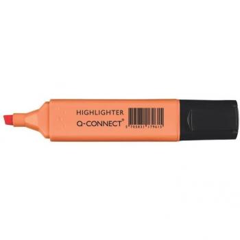 Rotulador q-connect fluorescente pastel naranja punta biselada