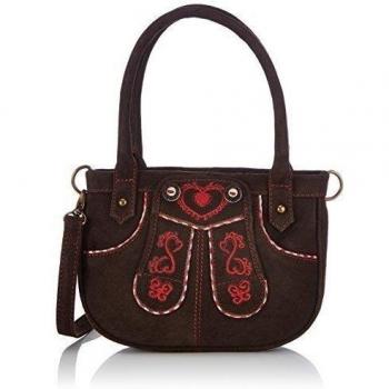 Krüger Madl Krachlederne - Bolso de mano de cuero mujer, color multicolor, talla 23x17x8 cm