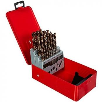 Ruko 215215 - Juego de 25 brocas DIN 338 Tipo N HSS Cobalto rectificadas, con split point