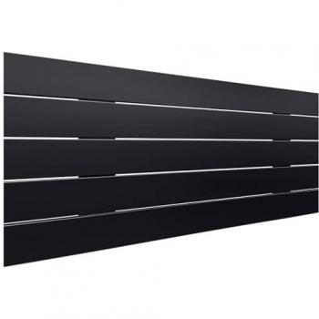 Cabecero de Madera Reciclada DM Estilo Palet Horizontal 110x46cm para Cama de 105 - Negro Sólido con Herrajes Incluidos