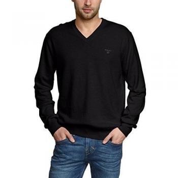 Gant 83072 - Jerséi de manga larga para hombre, color negro, talla Large