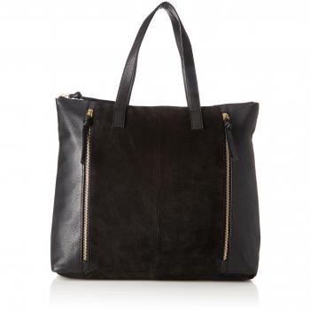 PIECES - Pcileana Suede Shopper, Shoppers y bolsos de hombro Mujer, Negro