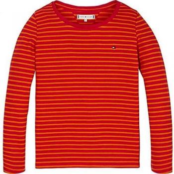 Tommy Hilfiger Iconic Stripe Rib tee L/s Camisa Manga Larga, Rojo