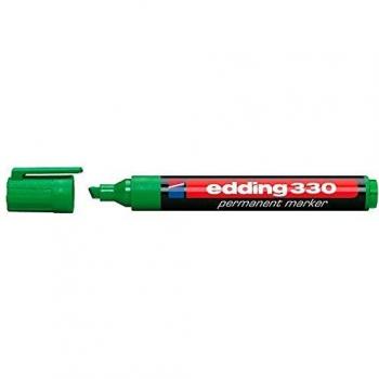 Rotulador edding marcador permanente 330 verde punta biselada 1-5 mm recargable