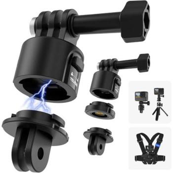 Telesin Magnetic Quick Release Mount for Action Cameras with 1/4 Screw Adapter