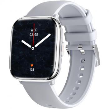 Reloj Smartwatch Myphone Pastel Silver Gray - Pantalla táctil, resistencia al agua, monitoreo de frecuencia cardíaca, seguimiento de actividad física, notificaciones de smartphone, diseño elegante en color gris plateado y pastel
