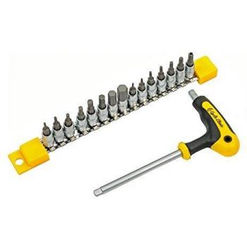 Juego de bits de herramientas para bicicleta Star Allen Wrench CC-17Bit con mango en T