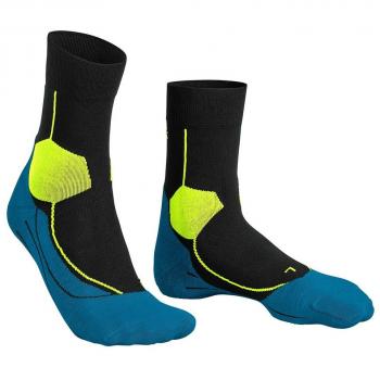 Falke Stabilizing Cool Calcetines Para Correr Hombres - Negro y Verde Militar