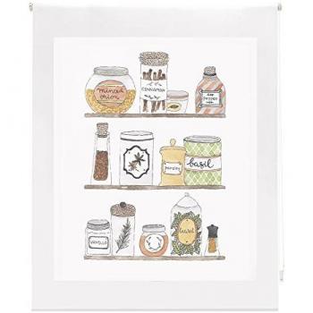 Estor Enrollable Traslúcido Estampado Digital para Cocina 135x180 cm