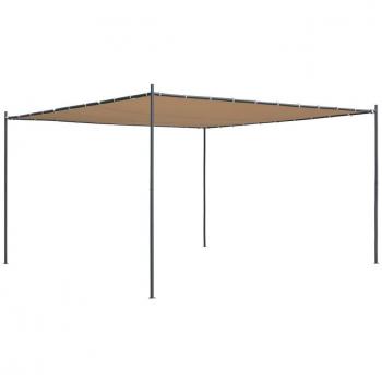 vidaXL Cenador con Tejado Plano de Jardín 4x4x2,4 m Beige Carpa Toldo Pérgola