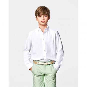 Camisa Spagnolo Oxford cuello botón lisa para niño