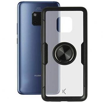 Ksix Funda Anillo TPU Reforzada con IMAN para Huawei Mate 20 Pro Transparente Negra