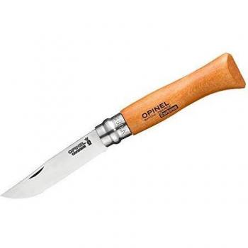 Navaja Unisex Opinel Nº8, Hoja de Acero al Carbón, Mango de Madera Barnizada Beige, 8.5 cm