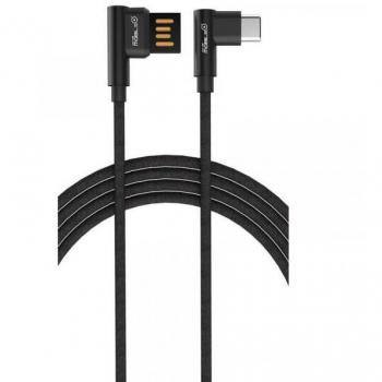 Cable datos-carga Tipo-C a USB 90 grados negro Mobile MB-1022