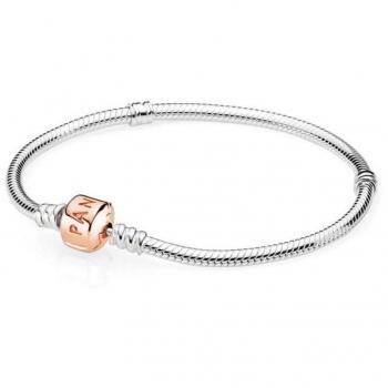 Pandora Moments 19cm Snake Chain Bracelet with 14K Rose Gold Clasp