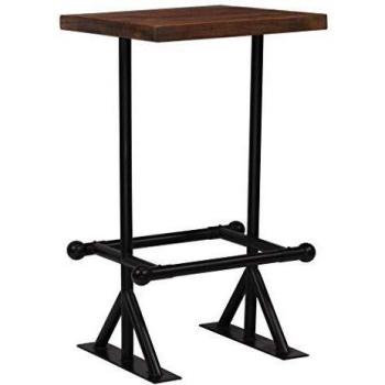 vidaXL Mesa Bar 60x60x107 cm Madera Reciclada Marrón Mesilla Mueble Auxiliar