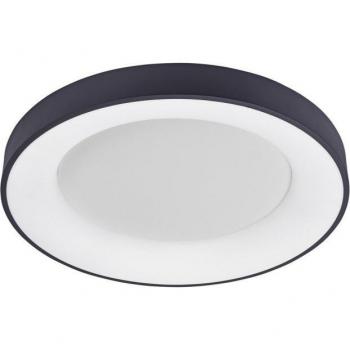 Plafón Giulia LED empotrado moderno de aluminio negro 9 cm, luz blanca cálida 3000K, 2750 lúmenes