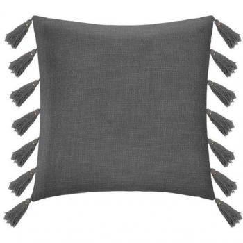 Cojín Gypsy de Algodón Gris Pizarra 50x50cm con Borlas