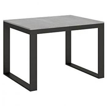Mesa extensible Tecno Evolution Cemento 90x90/380 cm con estructura Antracita