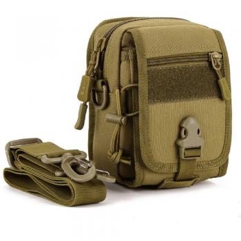 Hombre Mujer Mini Bolso Bolsa Compacta Bandolera Riñonera al Aire Libre Molle Táctica Militar Bolso de Accesorios para Acampada Camping Senderismo Deporte Multifunciones Nilón, Marrón Oscuro